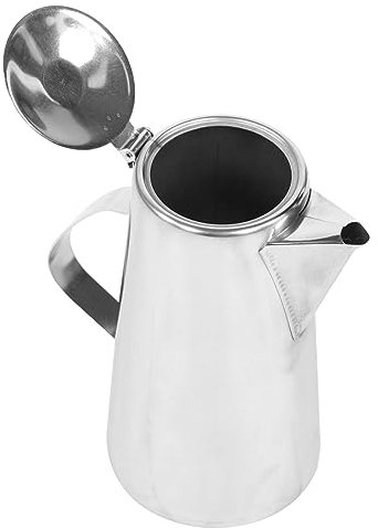 JTBDWOSK 2L Edelstahl Kanne mit Deckel Eistee Kanne Saftkrug Wasserkrug Getränkekrug Teekanne Kaffeekanne Getränke Krug Kühlschrank Tee Karaffe für Cocktail Kaffee Milch Wein Wasser,Silber