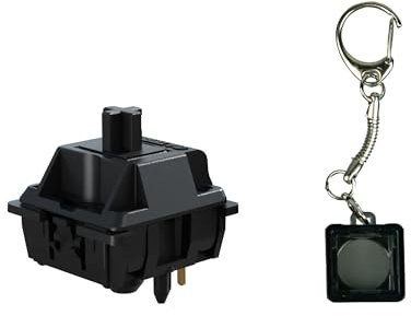 Glacier Gateron Oil King Pre-lubed 5-pin Switches Set for Mechanical Keyboard & Switch Key Chain/Tester with Free Key Caps/Switches Puller Included (Black, 105 PCs)