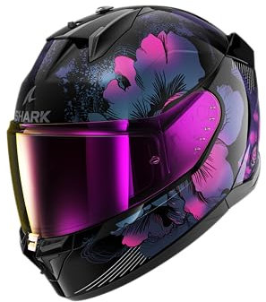 SHARK, Integraler Motorradhelm D-SWKAL 3 MAYFER, Black violet glitter KVX, Größe M