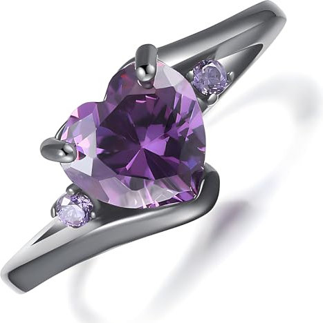 Apocalyptic-K ®Zirkonia Ring für Frauen,Totenkopf-Ring,Ring Eingelegt Mit Würfelförmiger Zirkonia, Schmuckgeschenk, mit schöner Geschenkbox. (Einstellbare Größe, Schwarzes Gold mit lila Zirkonia)