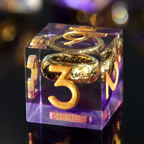 DND Würfel Set 7pcs D4 D6 D8 D10 D% D12 D20 Polyedrische Handgefertigt Kunstharz Scharfkantige D&D Würfel für Dungeons und Dragons Pathfinder Rollenspiele Tischspiele RPG MTG Spiele mit Geschenkbox