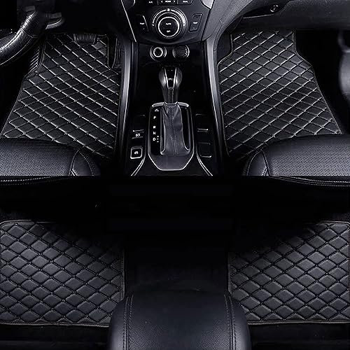 4stück Leder Auto Fußmatten für Hyundai i20 2015-2020(LHD), Anti-Rutsch Bodenmatte Vorne Hinten Schutz Automatten Set Zubehör,A/Black