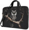 BROLEO Laptoptasche mit Eulen-Motiv, Oxford-Stoff, stilvoll und schützend, superweiches Futter, Schwarz , 15.6 inch