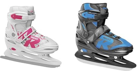 Roces Kinder Jokey Ice 2.0 Girl Verstellbarer Schlittschuh, white-fuchsia, 30-33 EU & Kinder Jokey Ice 2.0 Verstellbarer Schlittschuh, Black/Astro Blue, 26-29