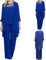 Hosenanzug Damen Chiffon Lose Mode Freizeitanzug Einfarbig Spitze Lounge Set Neues 2024 Kleidungsset Lose Freizeit Hosenanzug Atmungsaktiv Undurchsichtig Outfit Sommer Elegant Anzug (Blau, L)