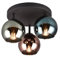 lightling Modern Deckenlampe Shawn, Glasschirme in Blau, Grün, Kupfer, Deckenmontage, IP20, exkl. 3 x E14 max. 10W, Ø 33 cm, Höhe 20 cm, Metall