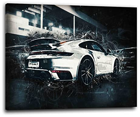 Auto Sportwagen Pop Art Wandbild Leinwandbild Kunstwerk XL Dekoration Größe 60x40x2cm