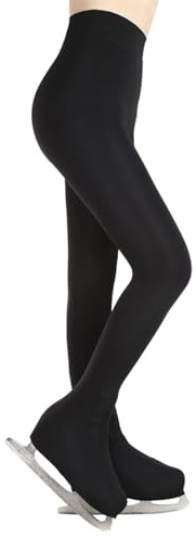 Schwarze Eiskunstlauf-Strumpfhose Mit Füßen Für Mädchen, Schlittschuh-Strumpfhose Über Den Stiefeln, Eislauf-Leggings, Winter-Schlittschuhhose Für Damen Und Mädchen,001,M