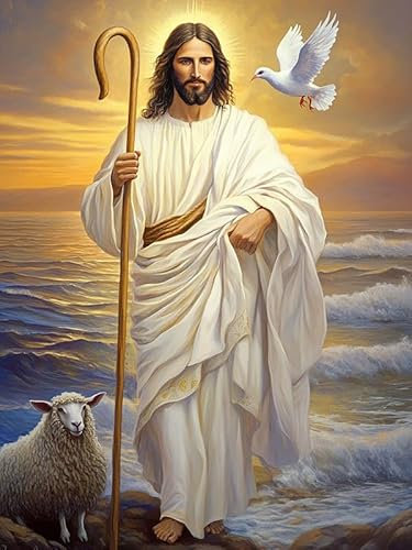 Bimkole 5D Diamond Painting Kits Zubehör Jesus, Mann Diamant Malerei Kit Voll Runde Bohrer Malen nach Zahlen Malerei Stickerei Kreuzstich Diamond Dekoration 30x40 cm