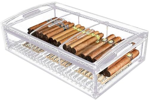 Transparenter Acryl-Humidor, Zigarrenablage Mit Netzstruktur, Professioneller Wartungshumidor, Versiegelte Zigarren-Alkoholbox, Zigarren-Feuchtigkeitscreme Für Optimale Feuchtigkeitskontrolle Und -kon