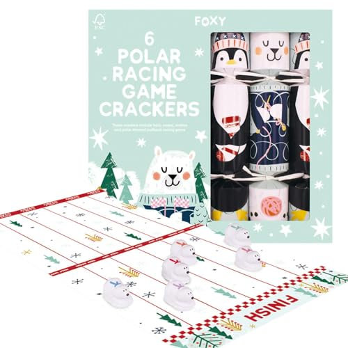 Celebration Crackers Foxy Polar Racing Game Christmas Crackers - 6 x 12 inch - FSC Mix Eco Crackers
