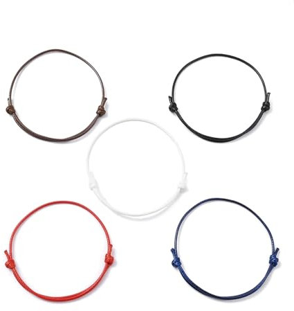 Airssory 100 pcs 5 Colors Dark Waxed Polyester Bracelet Making Cords Adjustable Wave Rope for DIY Jewellery String Bracelets Wrist Anklets Decorations