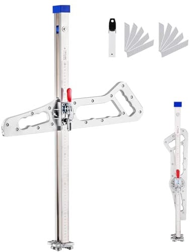 Plaster Board Cutting Tool, Folding Gypsum Board Cutter, Drywall Cutter with 10pcs Spare Blades, Cutting Length 1.5-61cm, Handy tool for home improvement