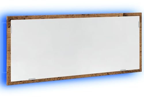 vidaXL LED-Badspiegel Altholz-Optik 100x8,5x37 cm Holzwerkstoff, Badspiegel, Toilettenspiegel, Badezimmerspiegel mit Beleuchtung, Badezimmerspiegel