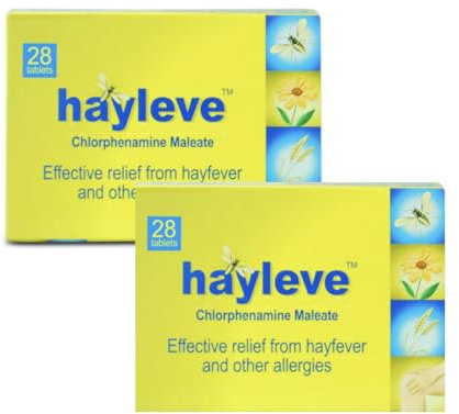 Hay Leve Allergy Relief Tablets - Fast Acting Antihistamine for Hayfever, Pet, Dust, and Skin Allergies - Treatment for Itchiness, Redness, Swelling & Irritation - 56 Tablets