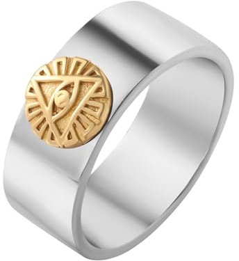 Ring Ringe Damen Bijouterie Herren Vintage All Seeing Eye Männer Und Frauen Party Einfache Gothic Hochzeit Geometrischer Ring Nr. 9 Gold