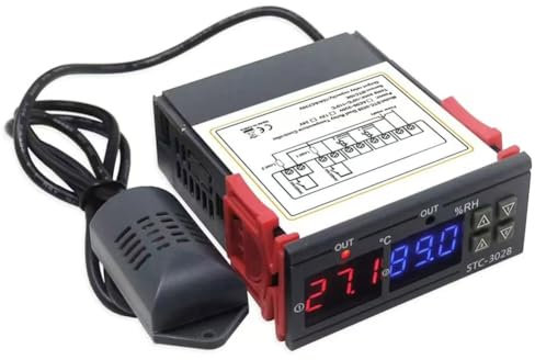 Hxhsgmeh -3028 Termostato Digitale Termometro Igrometro Regolatore di Temperatura Umidità Controller 24V