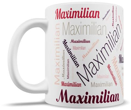 gravur-fabrik Personalisierte Tasse mit Namen/Namenstasse mit Wunschname/Kaffeetasse (Rot)