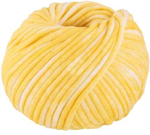 LANA GROSSA Gelato Vintage | Weiches, gefülltes Baumwoll-Schlauchbändchen mit buntem Sprenkeldruck | Handstrickgarn aus 52% Baumwolle & 48% Polyamid | 100g Wolle | 80m Garn FB 101