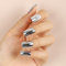 24PCS Silver Chrome Mirror Press On Nails for Women, Medium to Long Full Cover Metallic Fake Nails with Glue, Acrylic Nails with Classic Elegant Design, Comfortable Fit and Natural Look