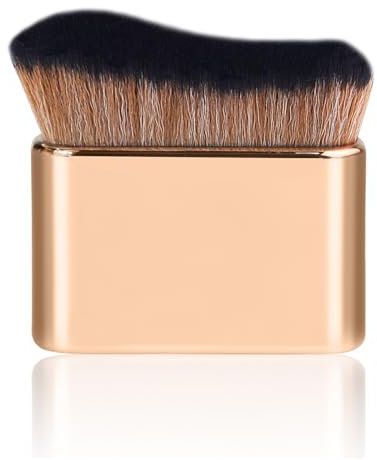 Start Makers Großer Kabuki Selbstbräuner Pinsel für Körper & Makeup, Bräunungspinsel für Flüssigkeit, Creme, Puder, Foundation Make Up Pinsel – Streifenfreie Bräunung, Bronzer & Contouring (Gold)