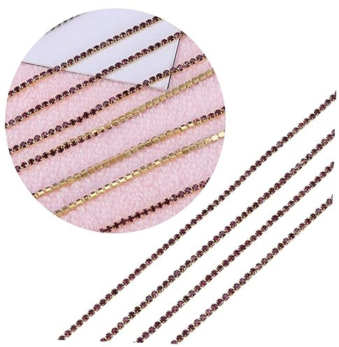 Angoily 10 M Lange Kristall-strasskettenbesatz Funkelndes Glas Schmuckhandwerk Modeaccessoire (dunkel)