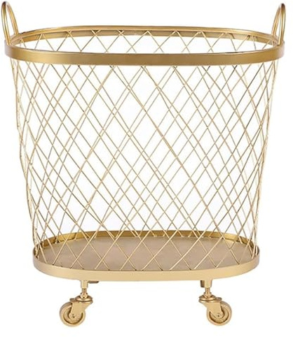 Laundry Basket,Laundry Hamper, 360° Rolling Laundry Hamper Wire Basket Metal Baking Varnish Laundry Basket Clothes Storage Organize Hamper Bin