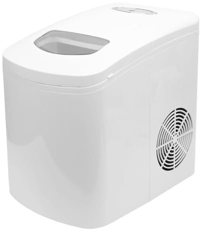 Small Ice Makers Countertop, Full Automatic Portable Ball Ice Machine with Basket and Scoop, Ice Cube Maker for Home, Kitchen, Party (U K Plug 220 V)