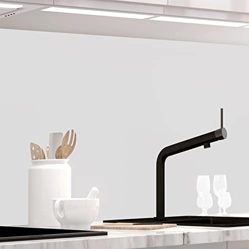 STICKERPROFIS Küchenrückwand selbstklebend PURE WHITE (Premium) 60 x 280cm | Spritzschutz & Fliesenspiegel · alle Untergründe · hitzebeständig, abwaschbar · ohne Bohren · 1,8mm Verbundmaterial Glänzend
