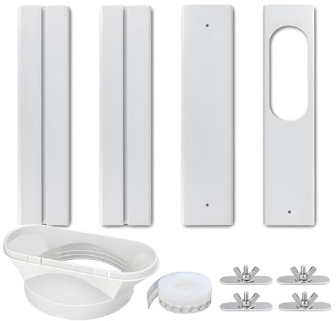 Portable Air Conditioner Window Kit - 2-in-1 Universal Window Seal for 13/13.5cm(5/5.3In) Diameter Air Conditioner Exhaust Hose, Mobile Air Conditioner PVC Seal Bracket, Tumble Dryer Window Vent Kit
