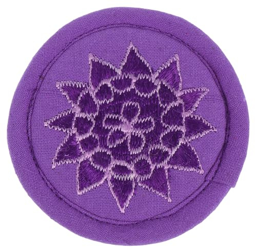 Almohadilla para Cuenco Tibetano Bordada, Decoración Budista Ligera | Hecha a Mano en Nepal, Tela de Algodón Púrpura, Resistente al Desgaste, para Sala de Buda Estilo Aleatorio