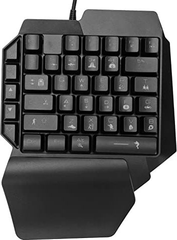 Cryfokt Einhand-Gaming-Tastatur, RGB-Hintergrundbeleuchtung, Plug-and-Play-Halbtastatur, Warframe für Computerspiele, Kabelgebundene Gaming-Tastatur für