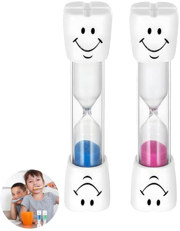 2 pezzi clessidra lavarsi i denti per bambini, con clessidra, 3 minuti, per cucina, lavarsi i denti, casa, ufficio e timer da gioco (rosa + blu)