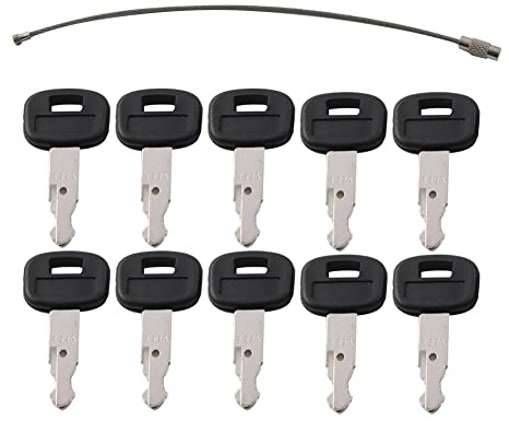 GZYF Lot de 10 clés de verrouillage pour interrupteur, remplacement des clés 459A RC411-53933 RC461-53930 pour mini-pelle, rétrocaveuse, chargeuse compacte et chargeuse sur chenilles Kubota.