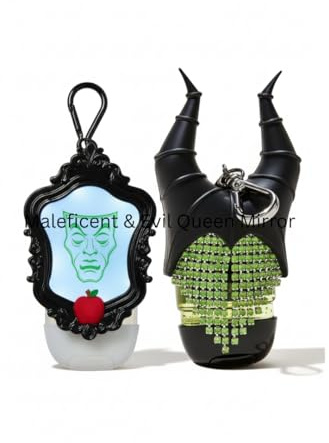 Bath & Body Works Disney Villains PocketBac Halter 2er Pack - Maleficent & Evil Queen - Glow in the Dark & Light-Up Silicone Travel Clips - Novelty Bag Charms & Keychains (Accessory Only)