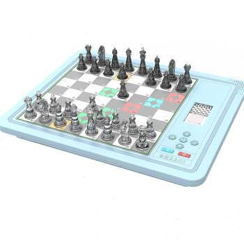 Electronic Chess Set, Smart Chess Board with AI Opponent 3 Gaming Modes Portable Magnetic Computer Chess Game for Kids Adults Beginners Home Travel (Blue)