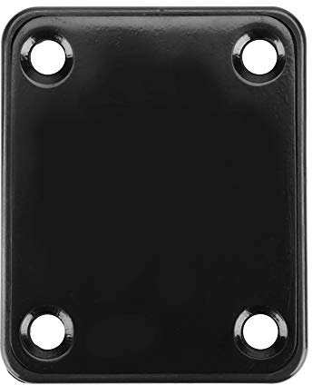 Plaque de manche de guitare avec vis de fixation, plaque de manche en alliage d'acier renforcé pour guitare basse électrique (noir)