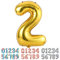 Ponmoo Luftballon Zahl 2 Gold, Riesen Nummer 0 1 2 3 4 5 6 7 8 9 10-19 20-29 30-39 40 50 60 70 80 90 100, groß Folienballons für Hochzeit Jubiläum, Geburtstagsballons Party Dekoration