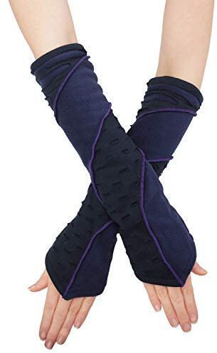 PUREWONDER Damen Armstulpen Handstulpen Design Nr. 8 Farbe Blau