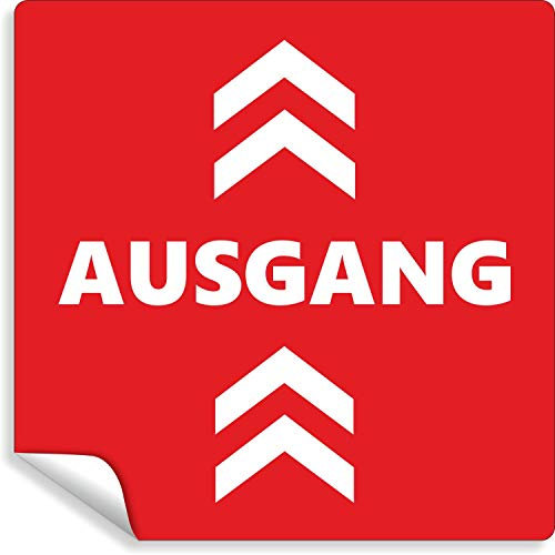 Fußbodenaufkleber - Richtungspfeil Aufkleber 20cm ✓ Anti-Rutsch ✓ wasserfest (Ausgang Rot Outdoor)