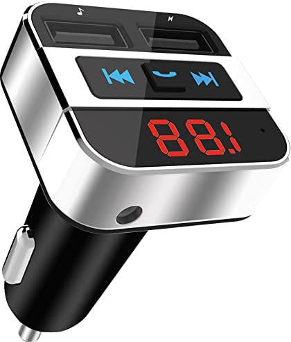 TnB Transmetteur FM Bluetooth Voiture, Emetteur FM Voiture, Chargeur Allume-Cigares, Adaptateur Bluetooth pour Voiture, Kit Mains Libres pour Appels Téléphoniques – Noir