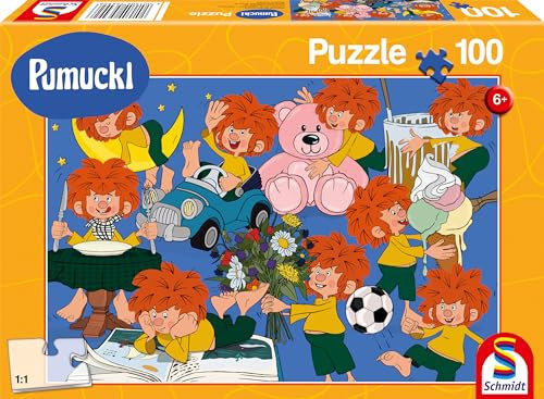 Schmidt Spiele 56492 Spaß mit Pumuckl, 100 Teile Kinderpuzzle