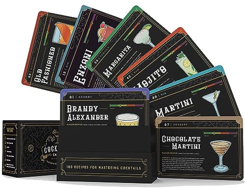 Cocktail Cards: 100 Cocktail Recipes to Master Cocktails in Barkeeper Flashcard Form with Step by Step Cocktail Instructions and Video Instructions
