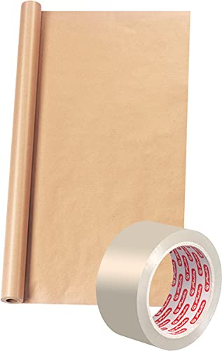 Herlitz Packpapierrolle 10 x 1 m + 1 Rolle Packband transparent