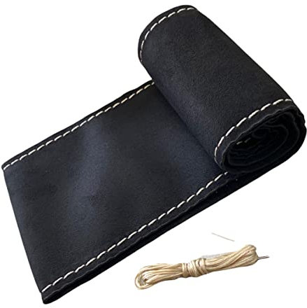 LB112 - Lenkradbezug 37-39 cm zum Schnüren Schwarz Alcantara