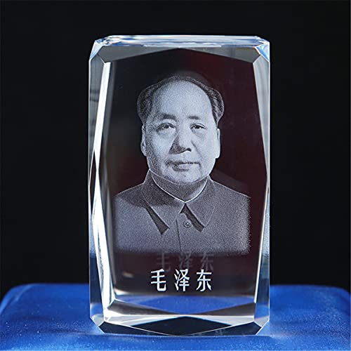 Koliyn Adornos de Cristal 3D Tallado Interior Presidente Mao Retrato de Celebridad Recuerdos de Viaje Artesanías de Cristal, C Regalo de Novedad