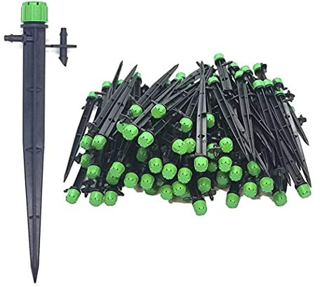 50 Unidades de burbujeador de riego por Goteo Ajustable con estaca de emisor de Agua