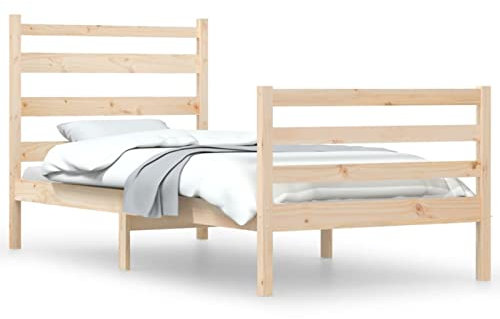 Tidyard Massivholzbett Bettrahmen Seniorenbett Holzbett Einzelbett Balkenbett Komfortbett Futonbett Jugendbett Landhausbett Gästebett Betten Bett Kiefer 90x200 cm