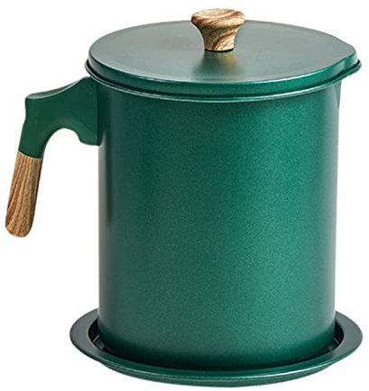 woyufen Aceite Cocina 1,4 L, Recipiente Grasa Tocino Acero Inoxidable con Colador Malla - Lata Aceite Cocina para Aceite Cocina Usado, Grasa Y Aceite para Freír