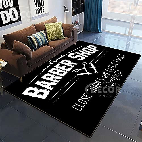 bailongma Barbier Shop Flanelle Tapis Vintage Signe Expert Salon de Coiffure Tapis Canapé Tapis de Sol Décoration intérieure Moderne G1425 80×120CM